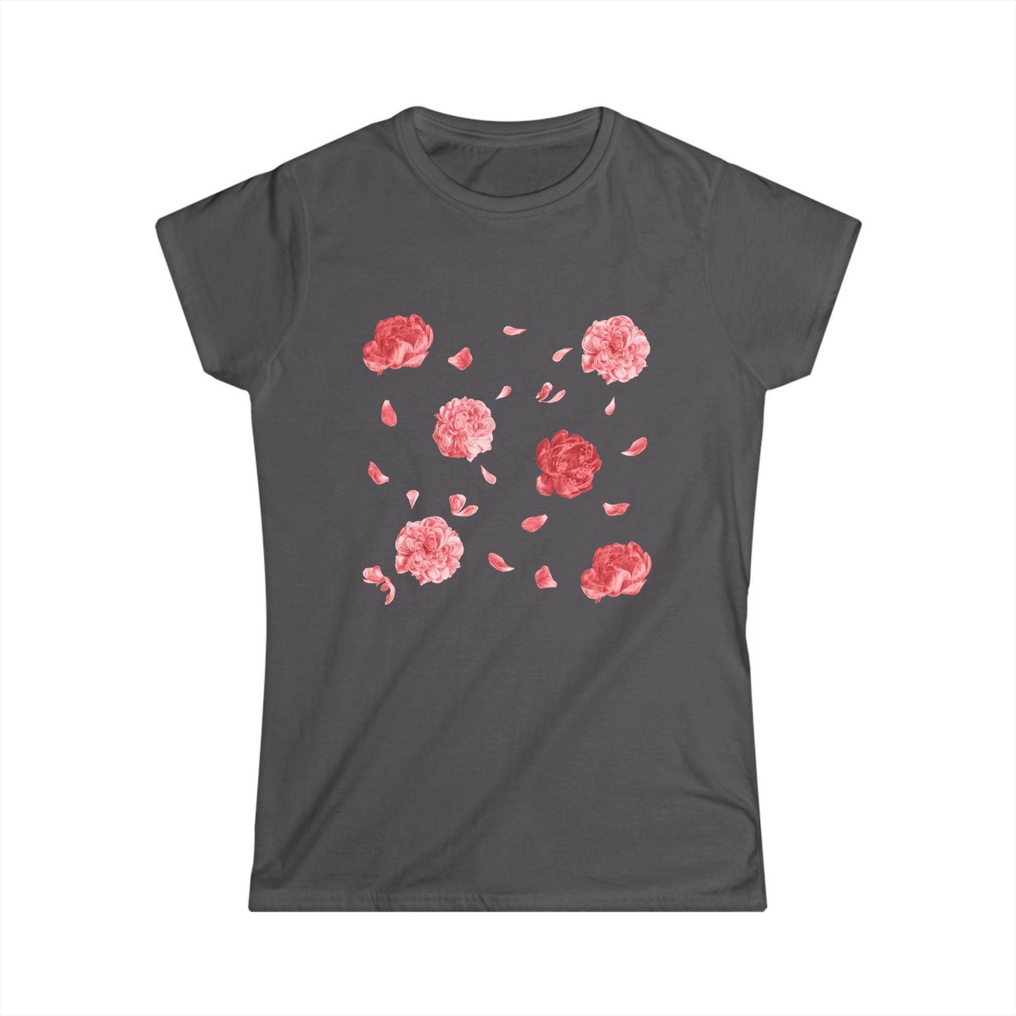 Floral Women's Softstyle Tee, Cute Casual Shirt, Floral Print Tee, Everyday Wear