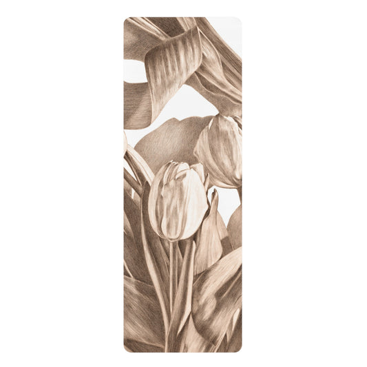 Melange Sand Floral Rubber Yoga Mat - Eco-Friendly Workout, Yoga, Meditation, Home Decor, Fitness Gift