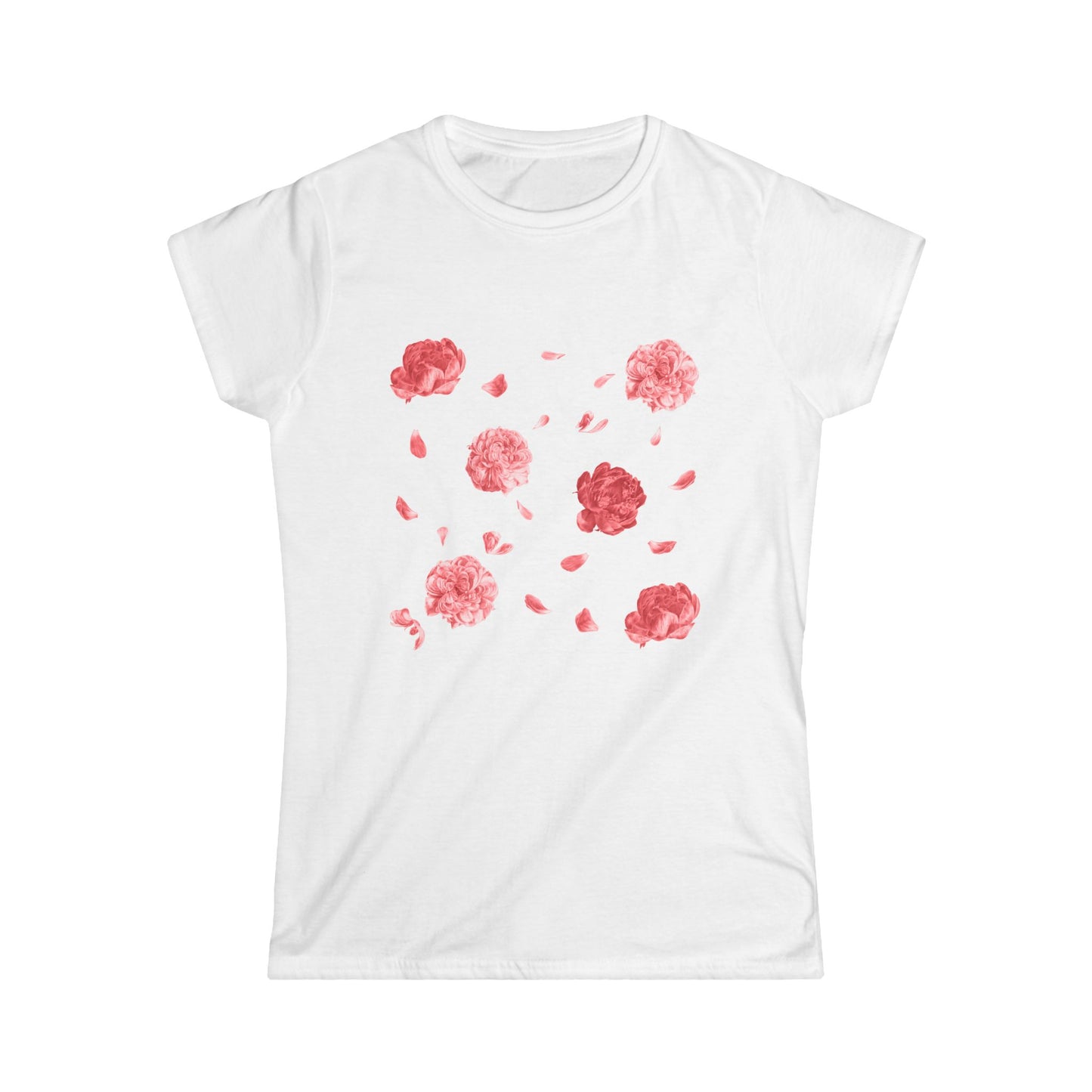 Floral Women's Softstyle Tee, Cute Casual Shirt, Floral Print Tee, Everyday Wear