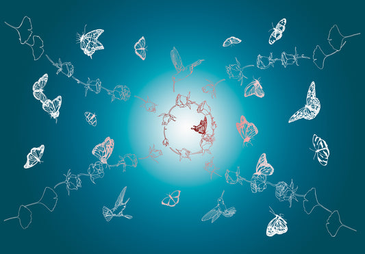 Spring Flight Aqua, Fine Art Print